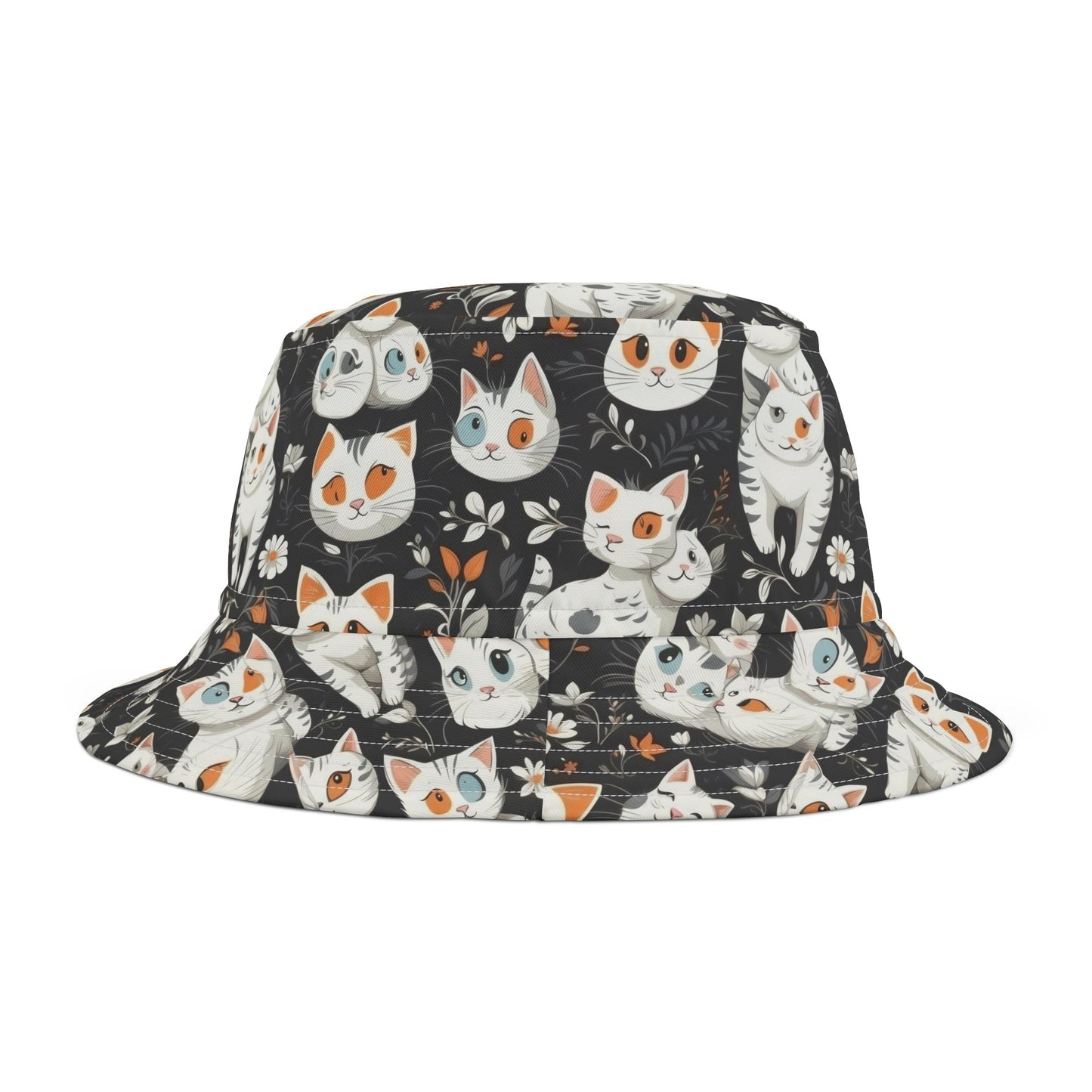 Cats With Two Brain Cells Bucket Hat Verdine Daniels