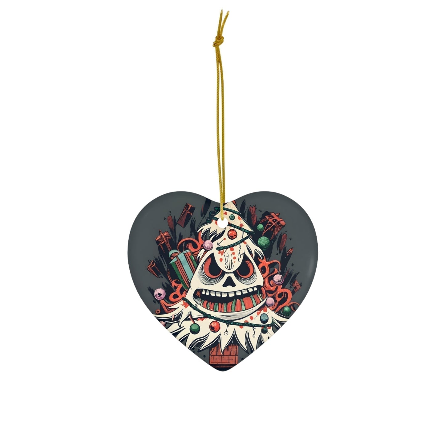 Dark Kult Bad Christmas Tree Ceramic Ornament, 4 Shapes Verdine Daniels
