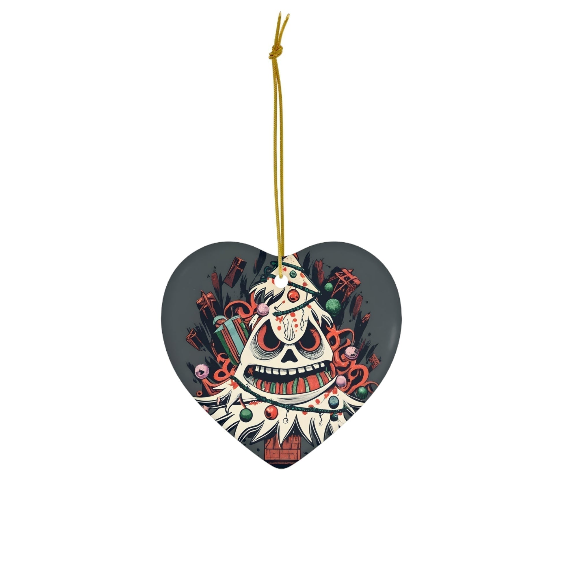 Dark Kult Bad Christmas Tree Ceramic Ornament, 4 Shapes Verdine Daniels