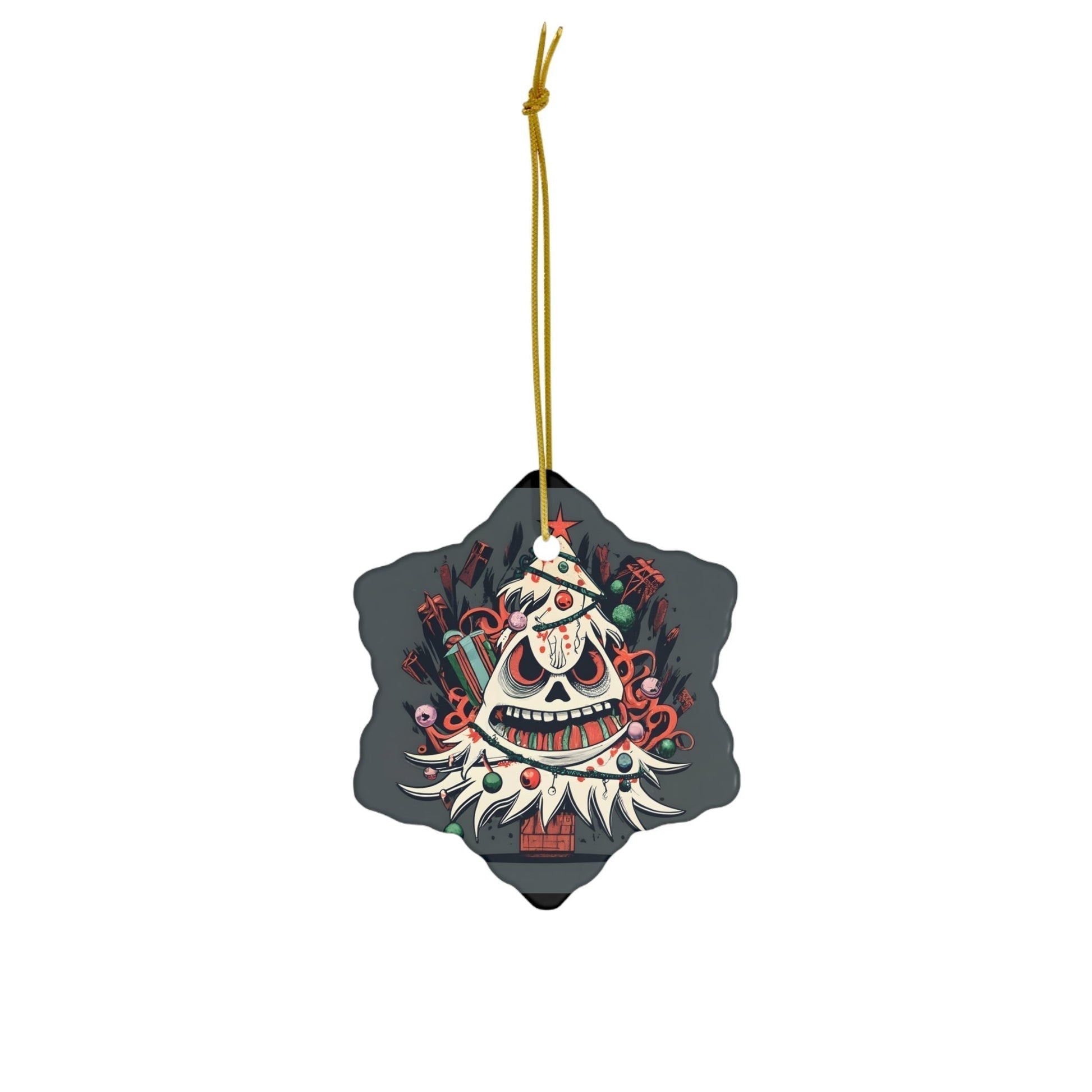 Dark Kult Bad Christmas Tree Ceramic Ornament, 4 Shapes Verdine Daniels