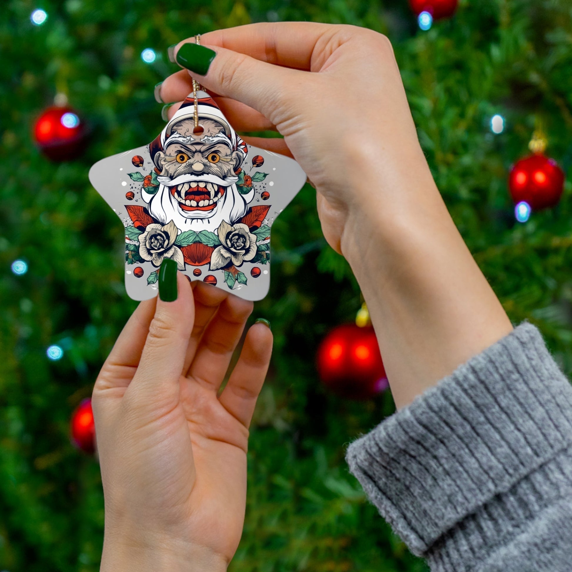 Dark Kult Bad Santa Ceramic Ornament, 4 Shapes Verdine Daniels