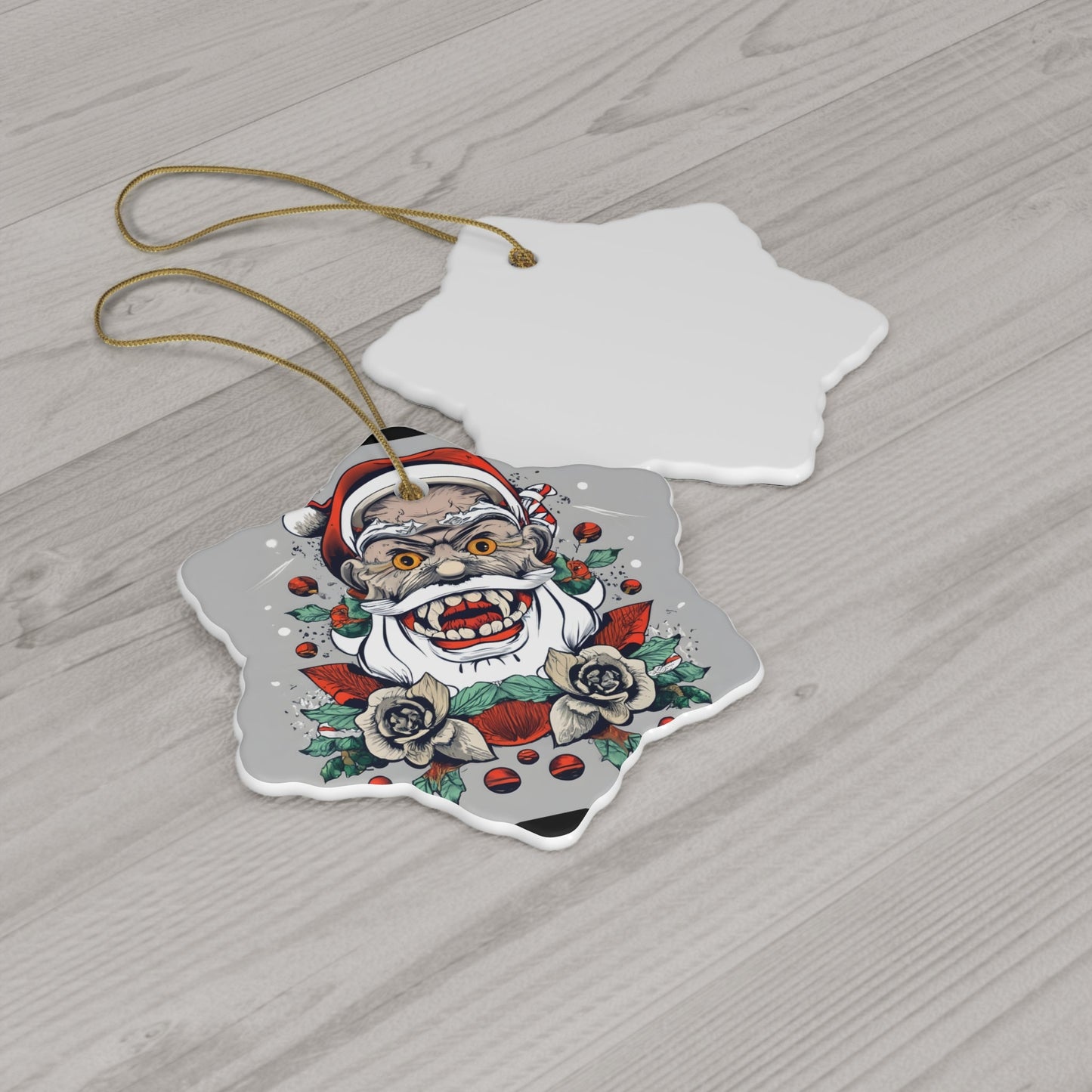 Dark Kult Bad Santa Ceramic Ornament, 4 Shapes Verdine Daniels
