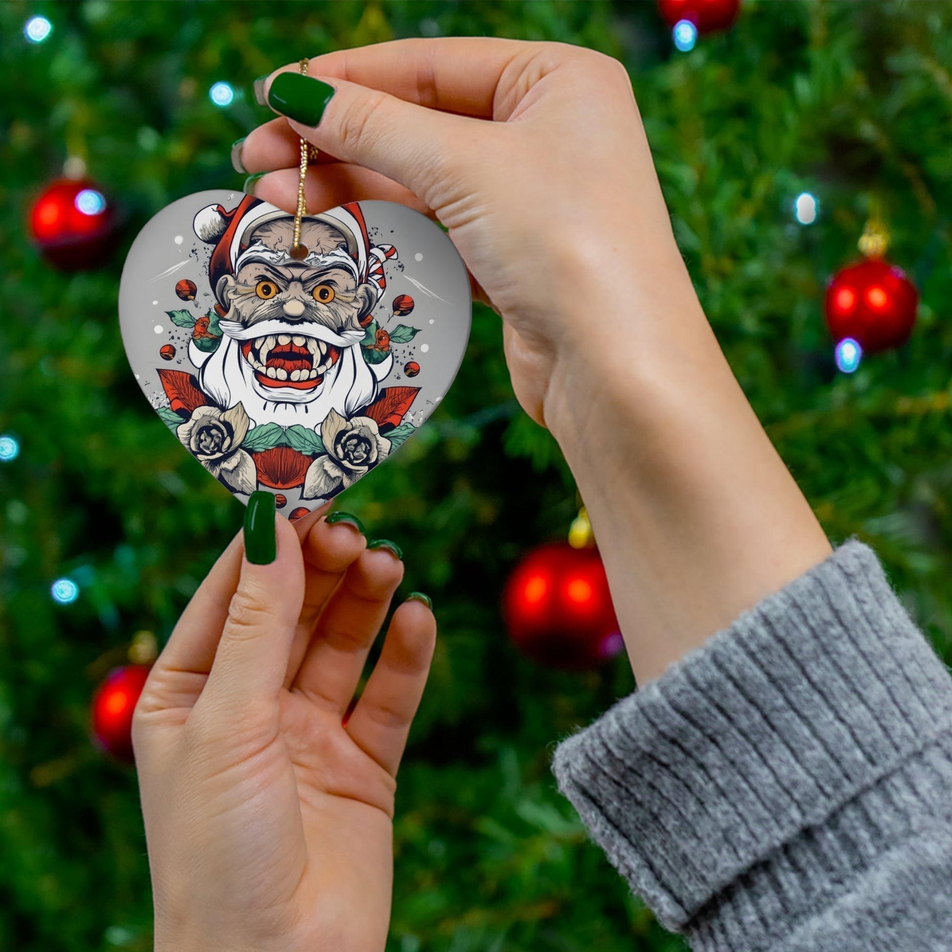 Dark Kult Bad Santa Ceramic Ornament, 4 Shapes Verdine Daniels
