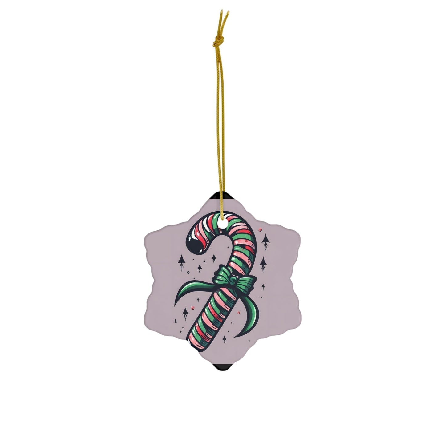 Dark Kult Candy Cane Ceramic Ornament, 4 Shapes Verdine Daniels