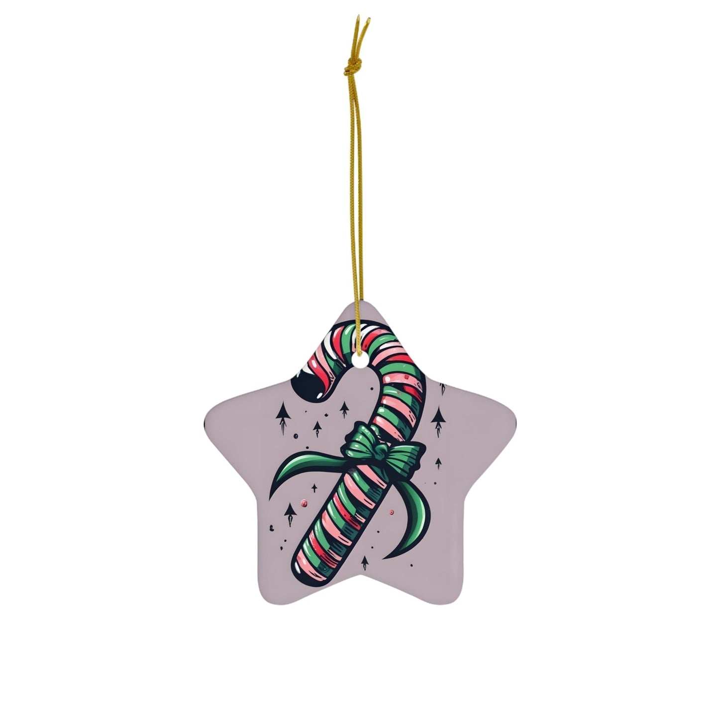 Dark Kult Candy Cane Ceramic Ornament, 4 Shapes Verdine Daniels