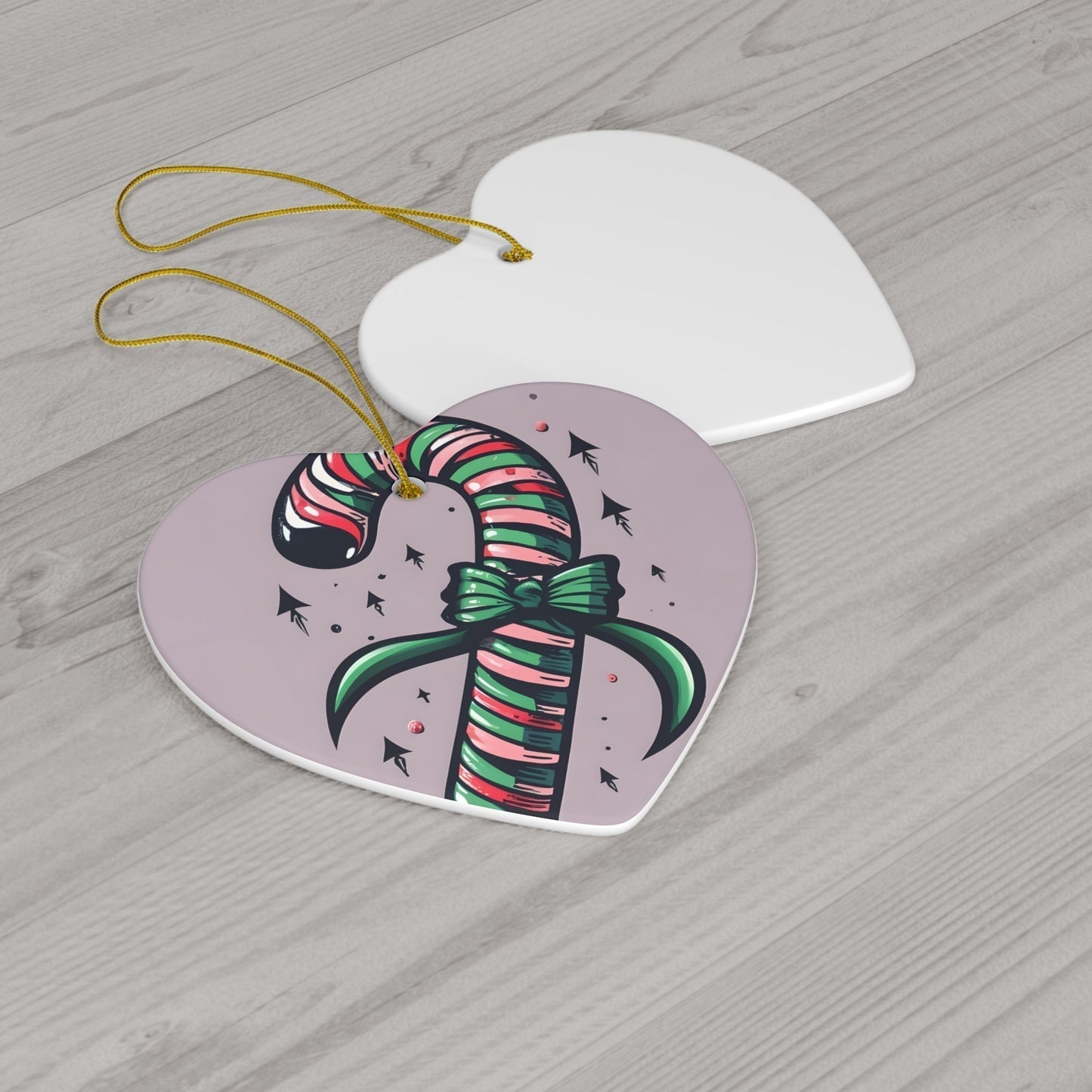 Dark Kult Candy Cane Ceramic Ornament, 4 Shapes Verdine Daniels