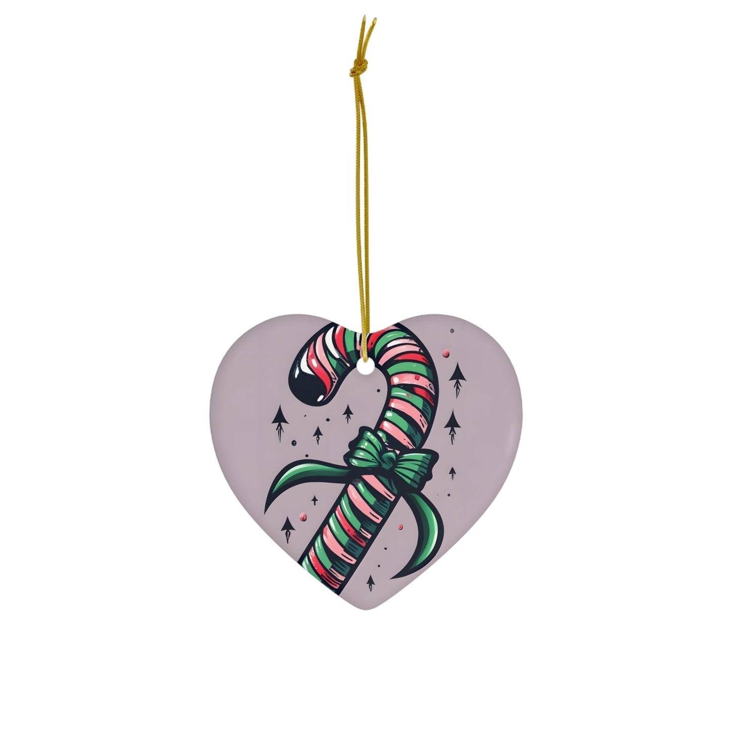 Dark Kult Candy Cane Ceramic Ornament, 4 Shapes Verdine Daniels