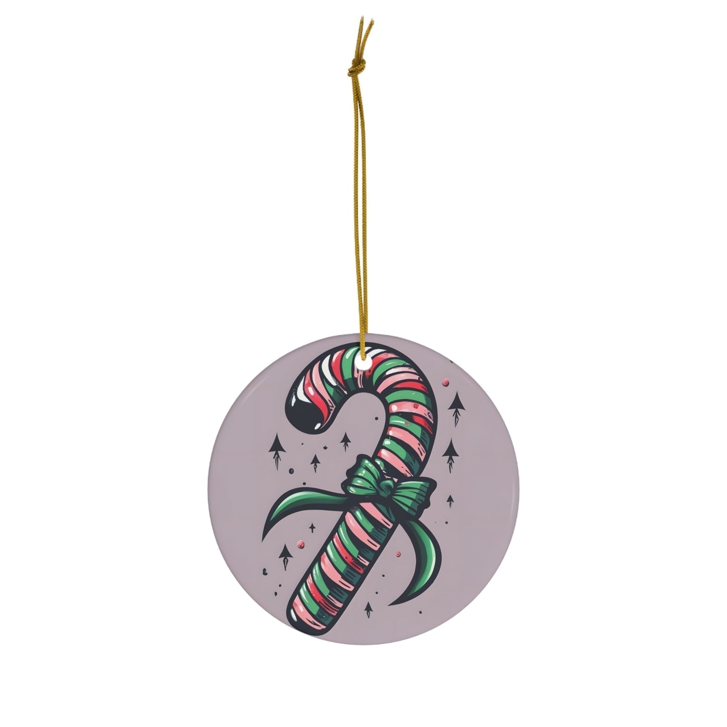 Dark Kult Candy Cane Ceramic Ornament, 4 Shapes Verdine Daniels