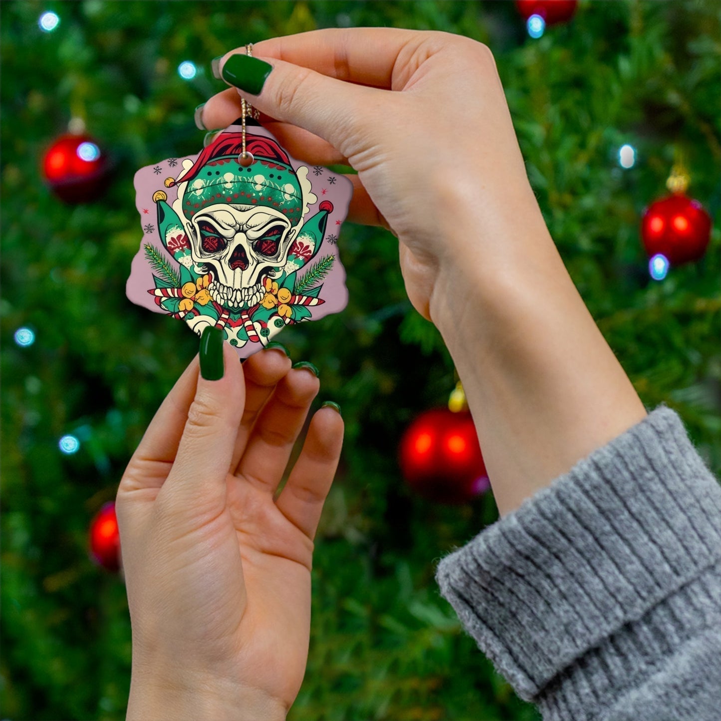 Dark Kult Evil Elf Ceramic Ornament, 4 Shapes Verdine Daniels