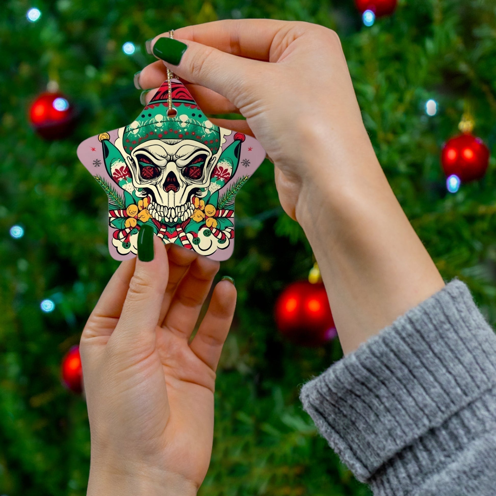 Dark Kult Evil Elf Ceramic Ornament, 4 Shapes Verdine Daniels