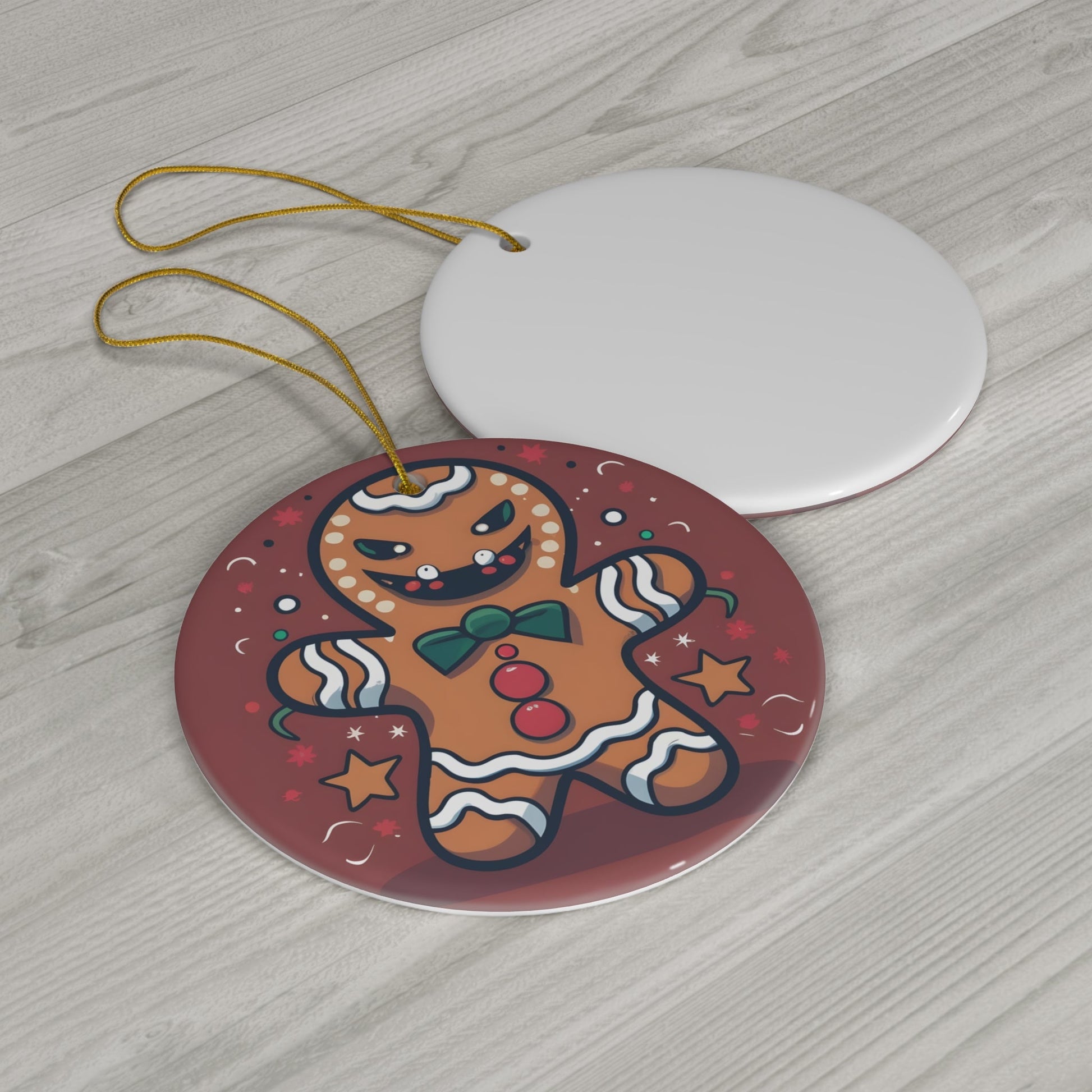 Dark Kult Evil Gingerbread Man Ceramic Ornament, 4 Shapes Verdine Daniels