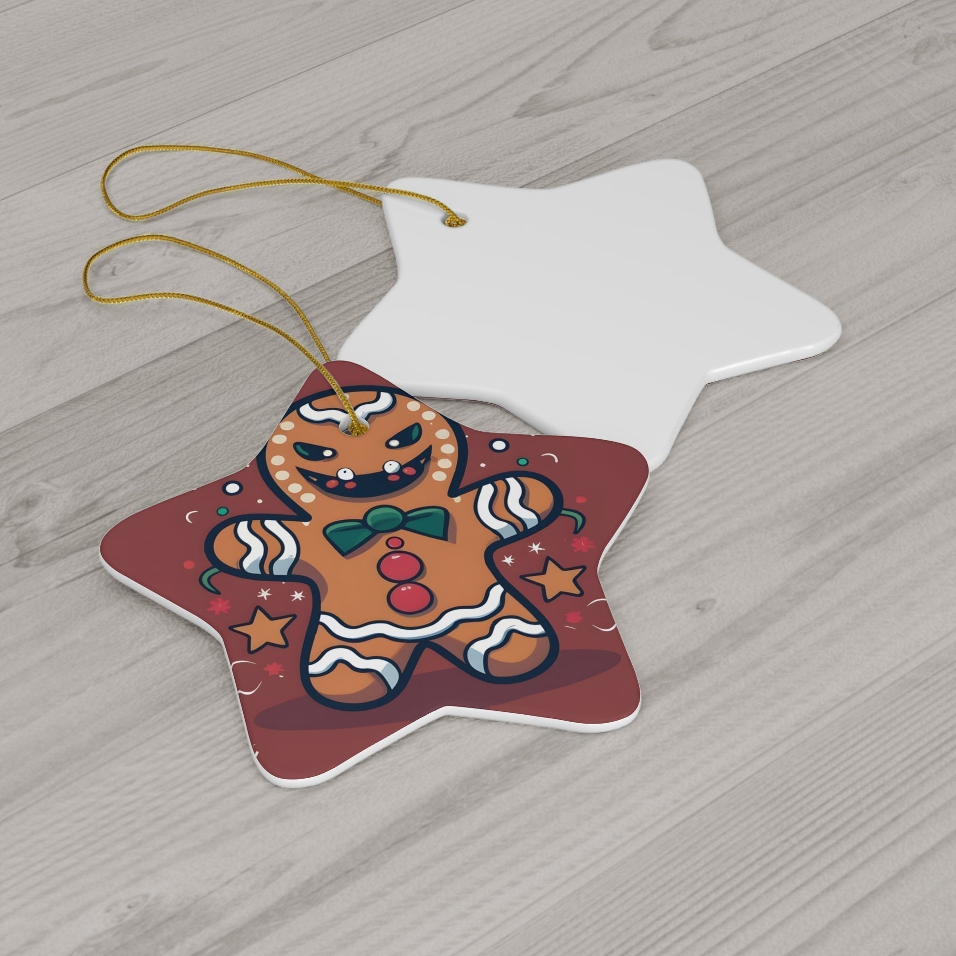 Dark Kult Evil Gingerbread Man Ceramic Ornament, 4 Shapes Verdine Daniels