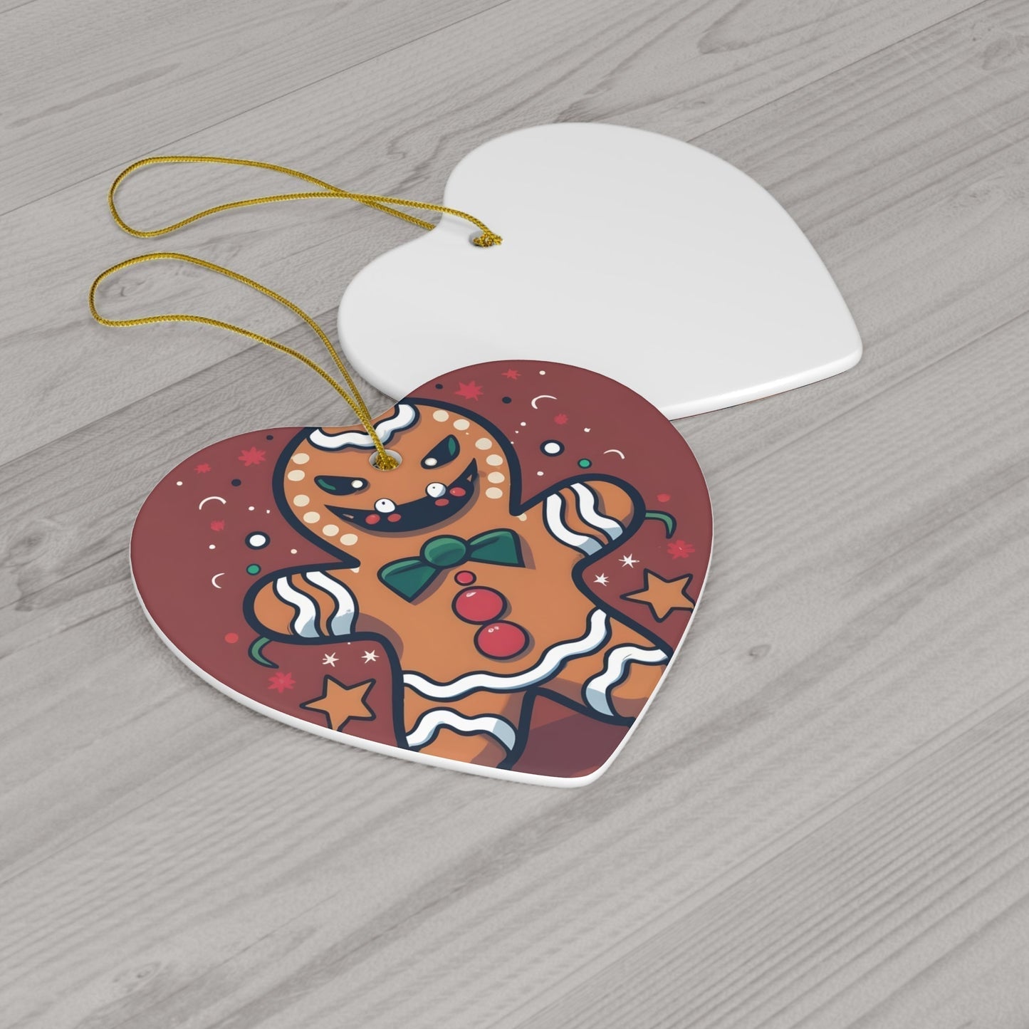 Dark Kult Evil Gingerbread Man Ceramic Ornament, 4 Shapes Verdine Daniels