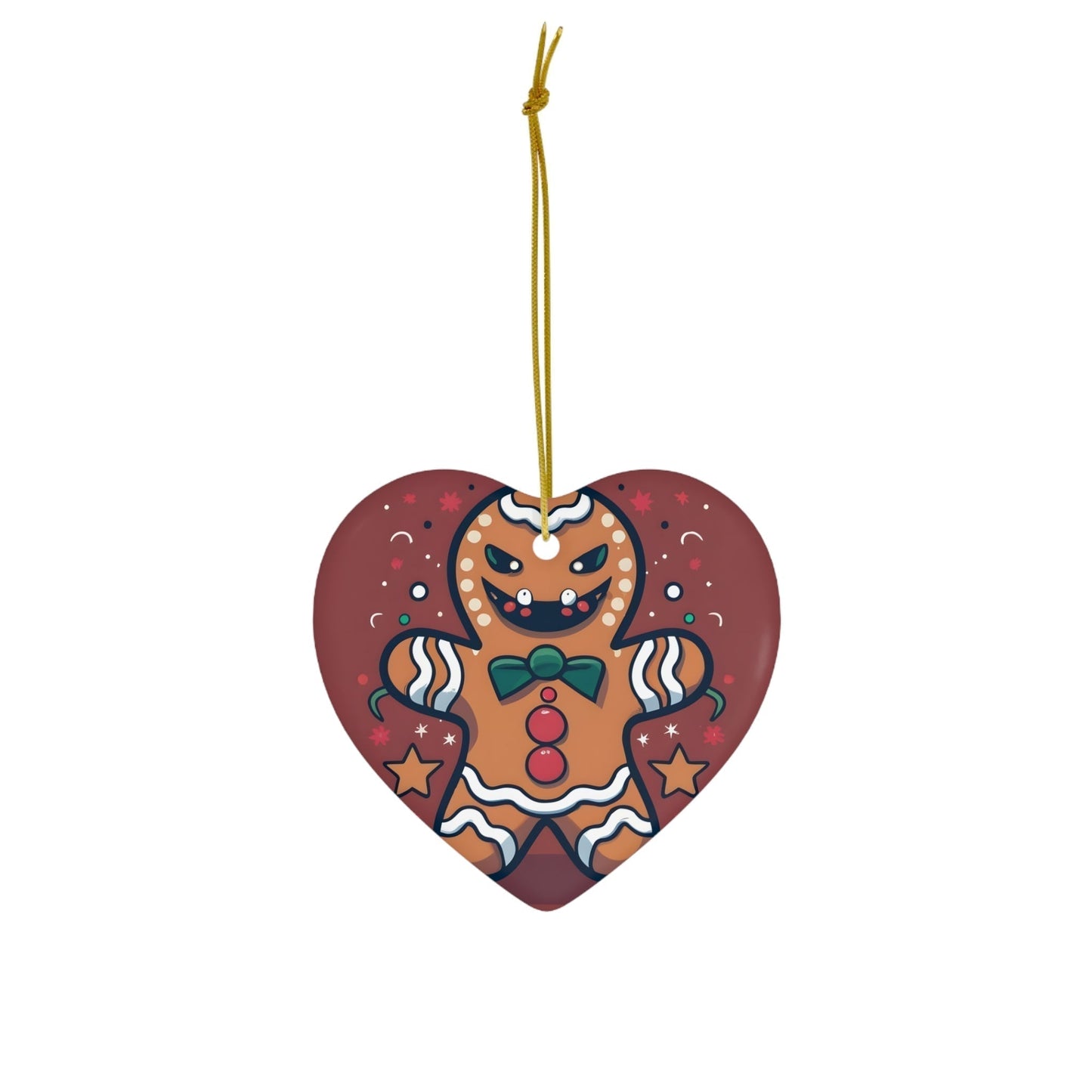 Dark Kult Evil Gingerbread Man Ceramic Ornament, 4 Shapes Verdine Daniels