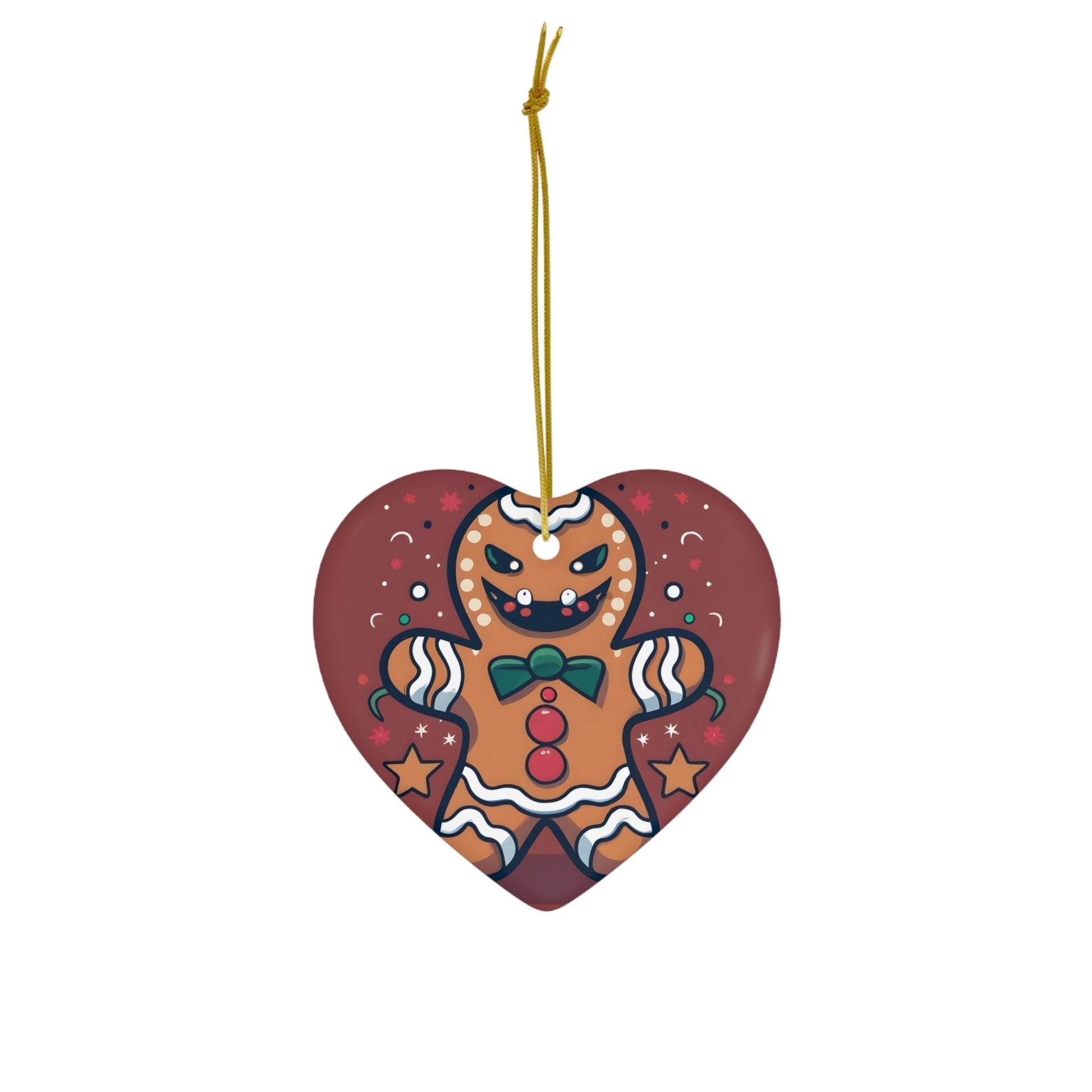Dark Kult Evil Gingerbread Man Ceramic Ornament, 4 Shapes Verdine Daniels