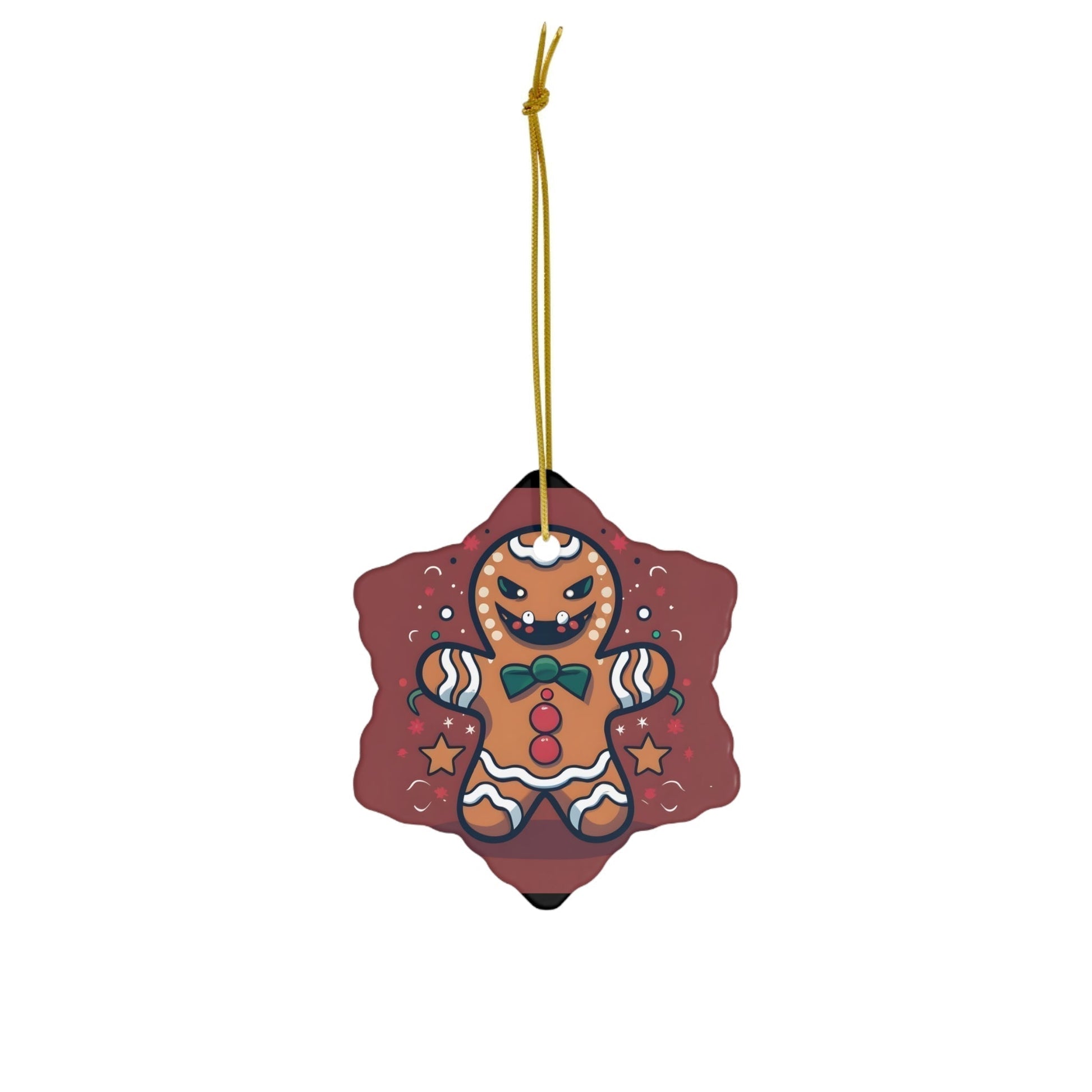 Dark Kult Evil Gingerbread Man Ceramic Ornament, 4 Shapes Verdine Daniels