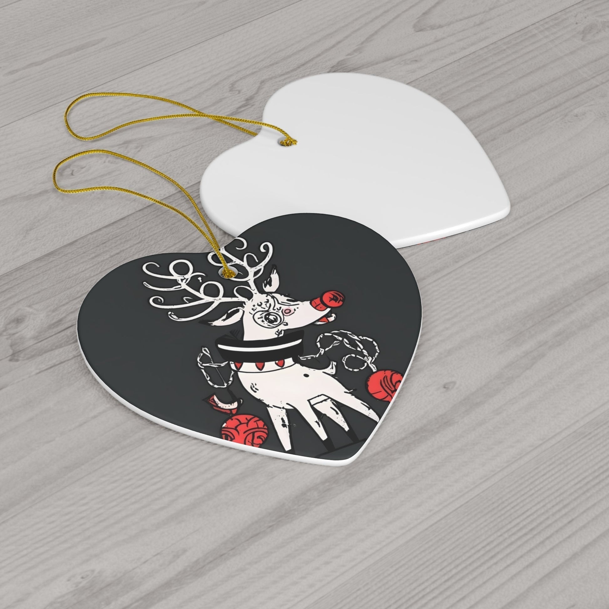 Dark Kult Evil Reindeer Ceramic Ornament, 4 Shapes Verdine Daniels