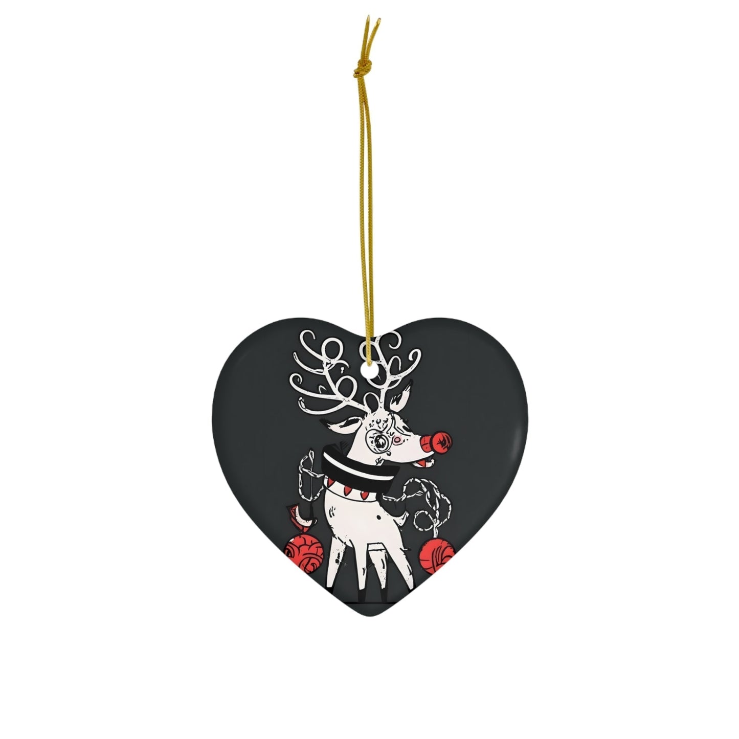 Dark Kult Evil Reindeer Ceramic Ornament, 4 Shapes Verdine Daniels