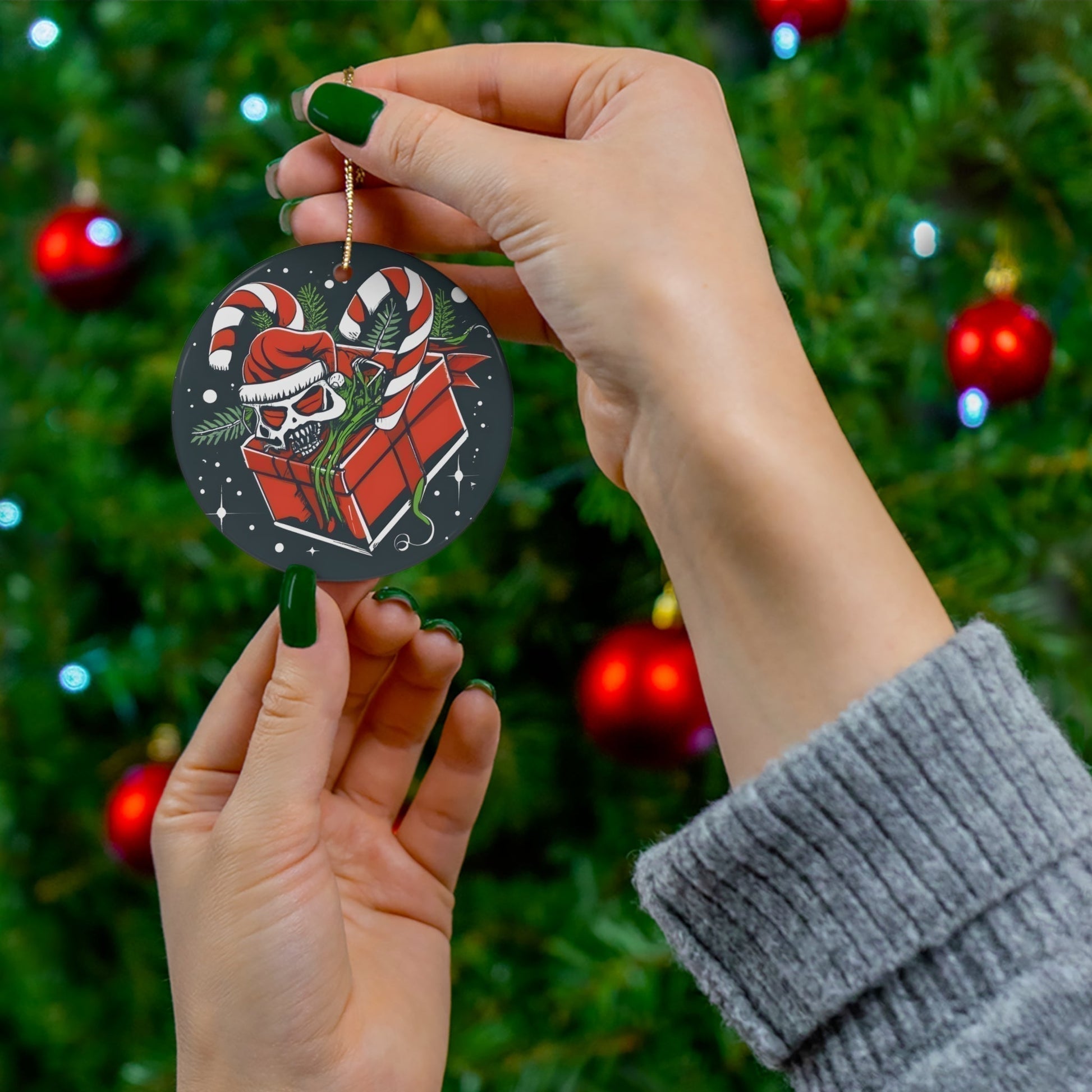 Dark Kult Mimic Christmas Gift Ceramic Ornament, 4 Shapes Verdine Daniels