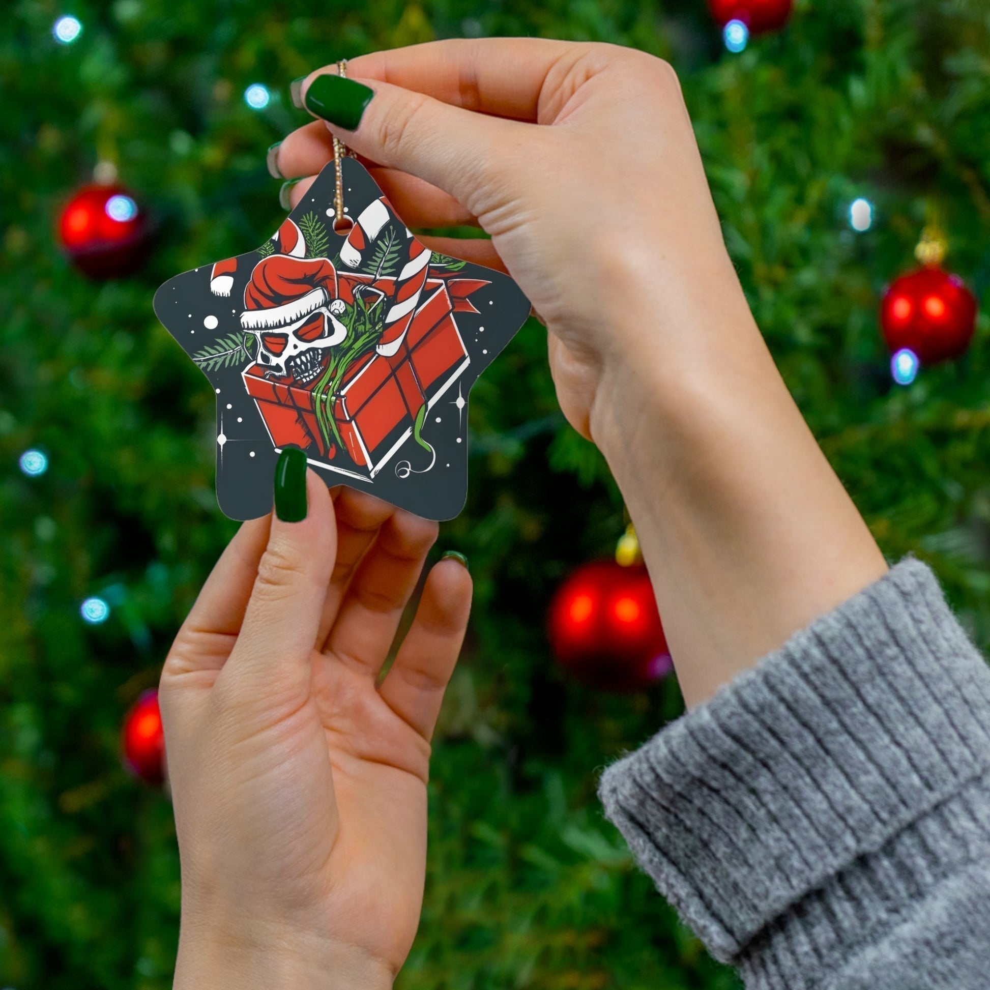 Dark Kult Mimic Christmas Gift Ceramic Ornament, 4 Shapes Verdine Daniels