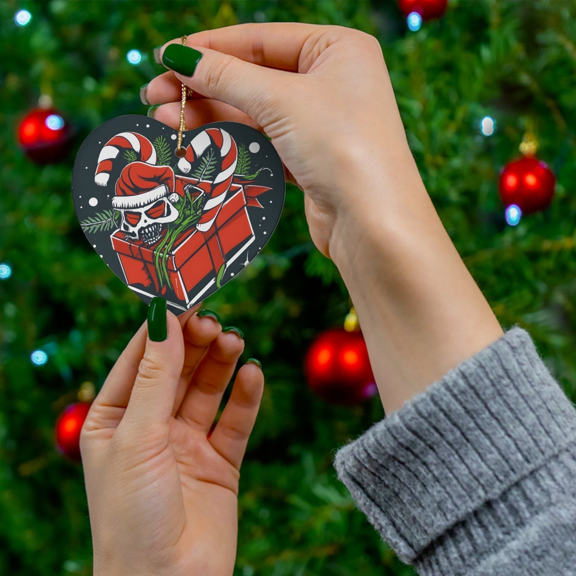 Dark Kult Mimic Christmas Gift Ceramic Ornament, 4 Shapes Verdine Daniels