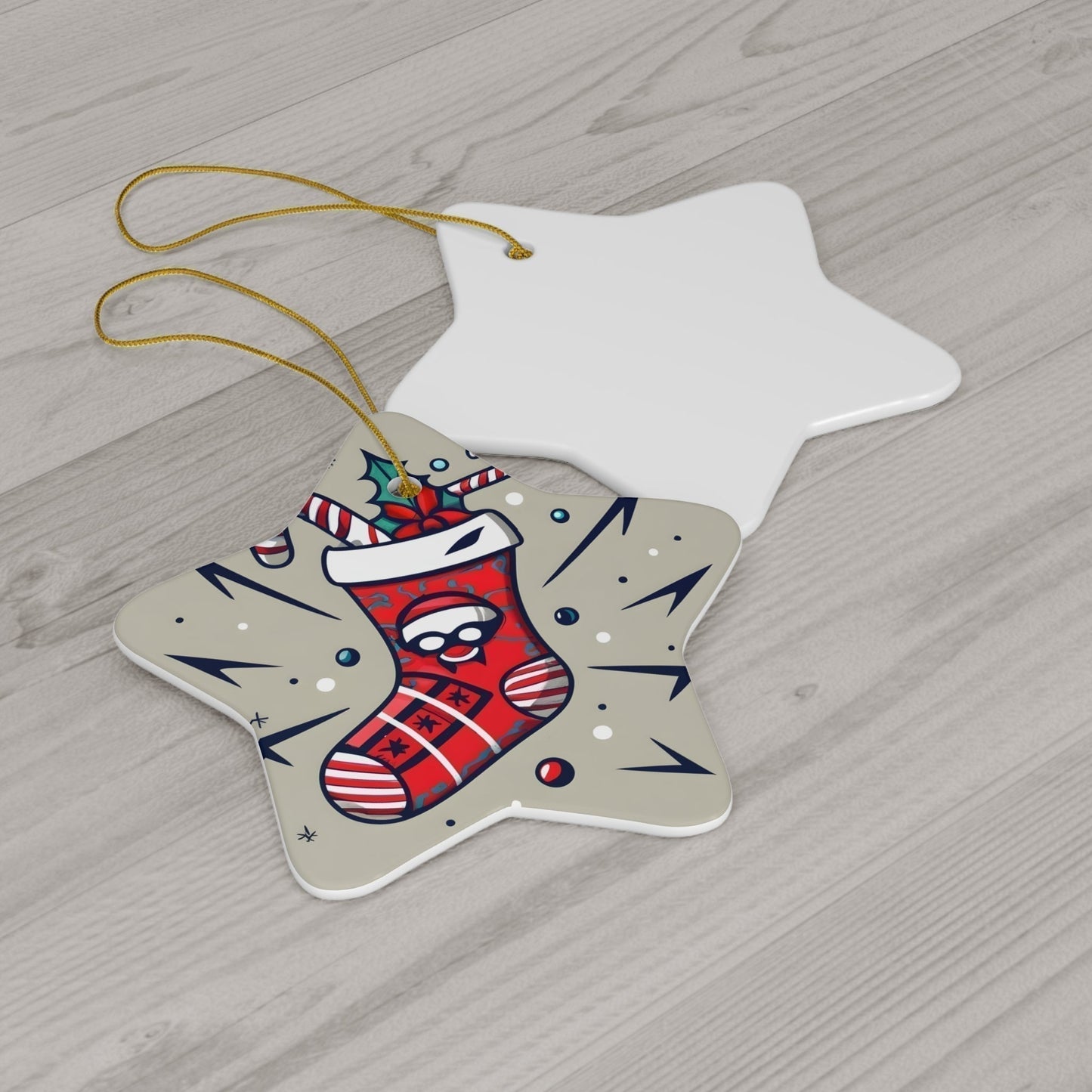 Dark Kult Mimic Christmas Stocking Ceramic Ornament, 4 Shapes Verdine Daniels
