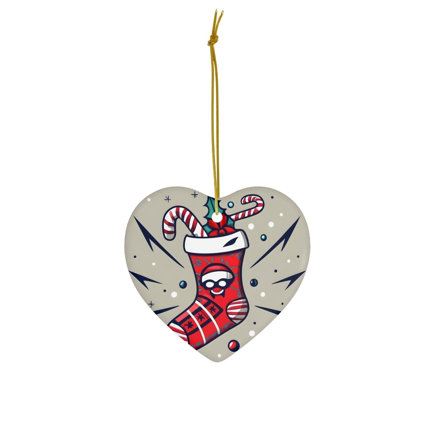 Dark Kult Mimic Christmas Stocking Ceramic Ornament, 4 Shapes Verdine Daniels