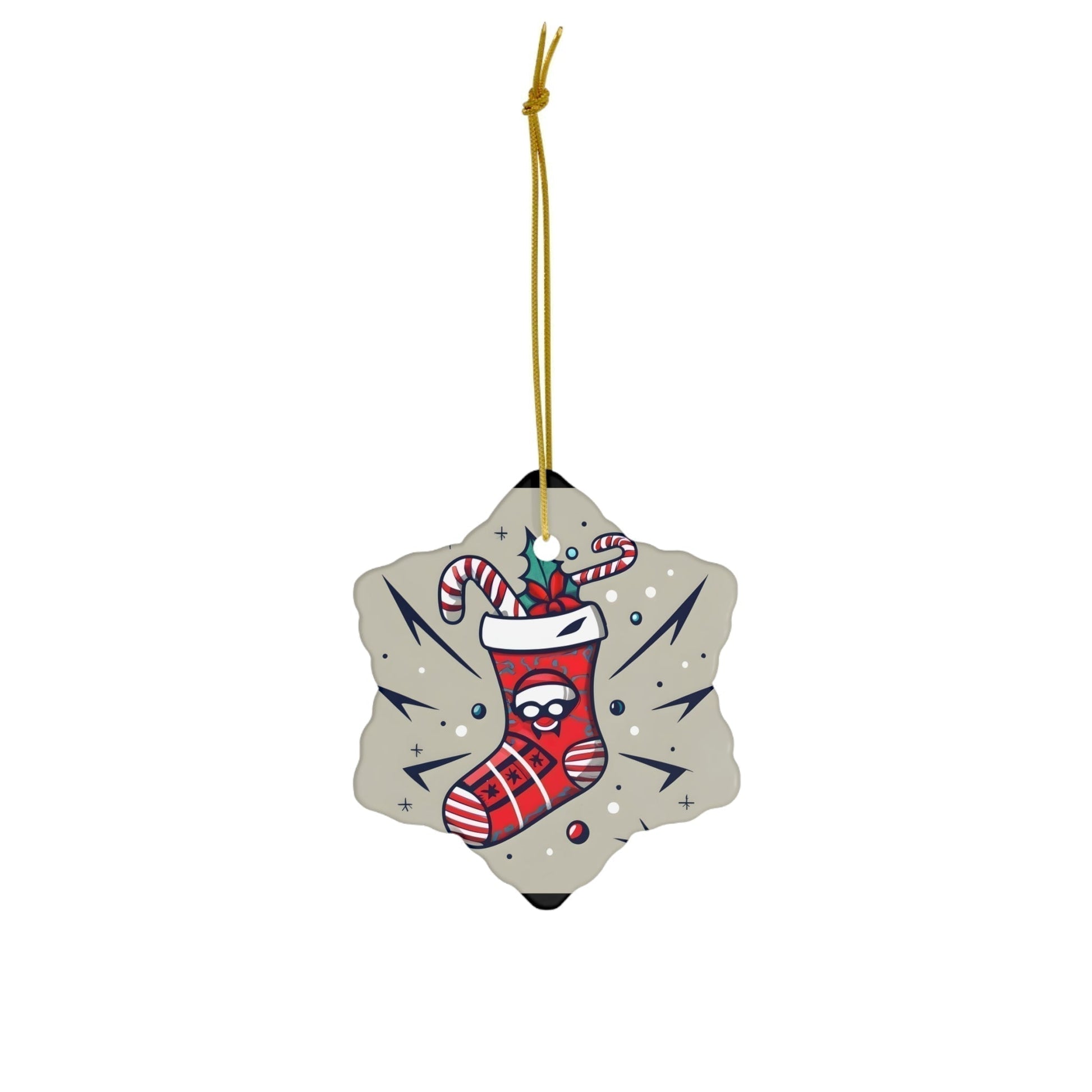 Dark Kult Mimic Christmas Stocking Ceramic Ornament, 4 Shapes Verdine Daniels