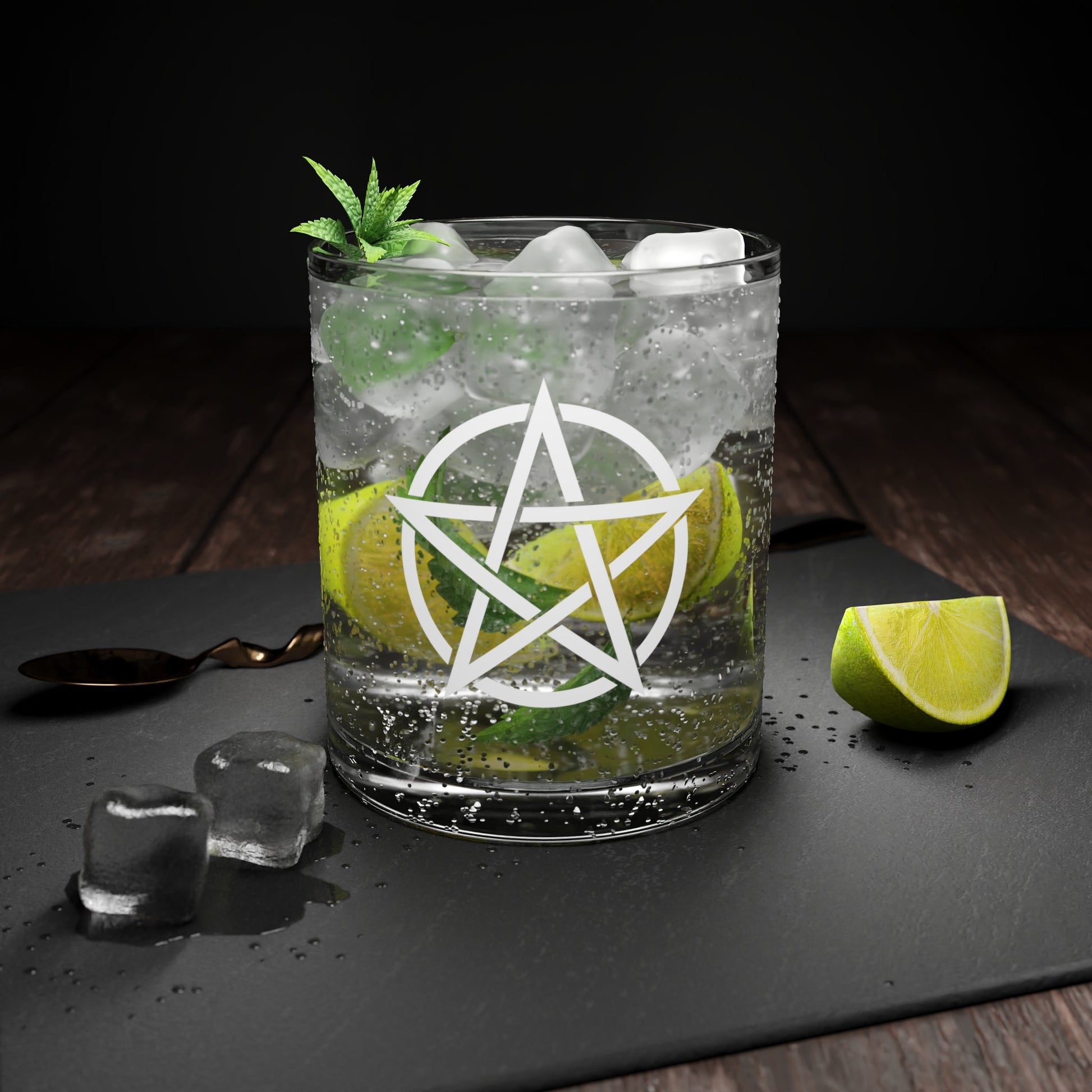 Dark Kult Pentacle Bar Glass Verdine Daniels