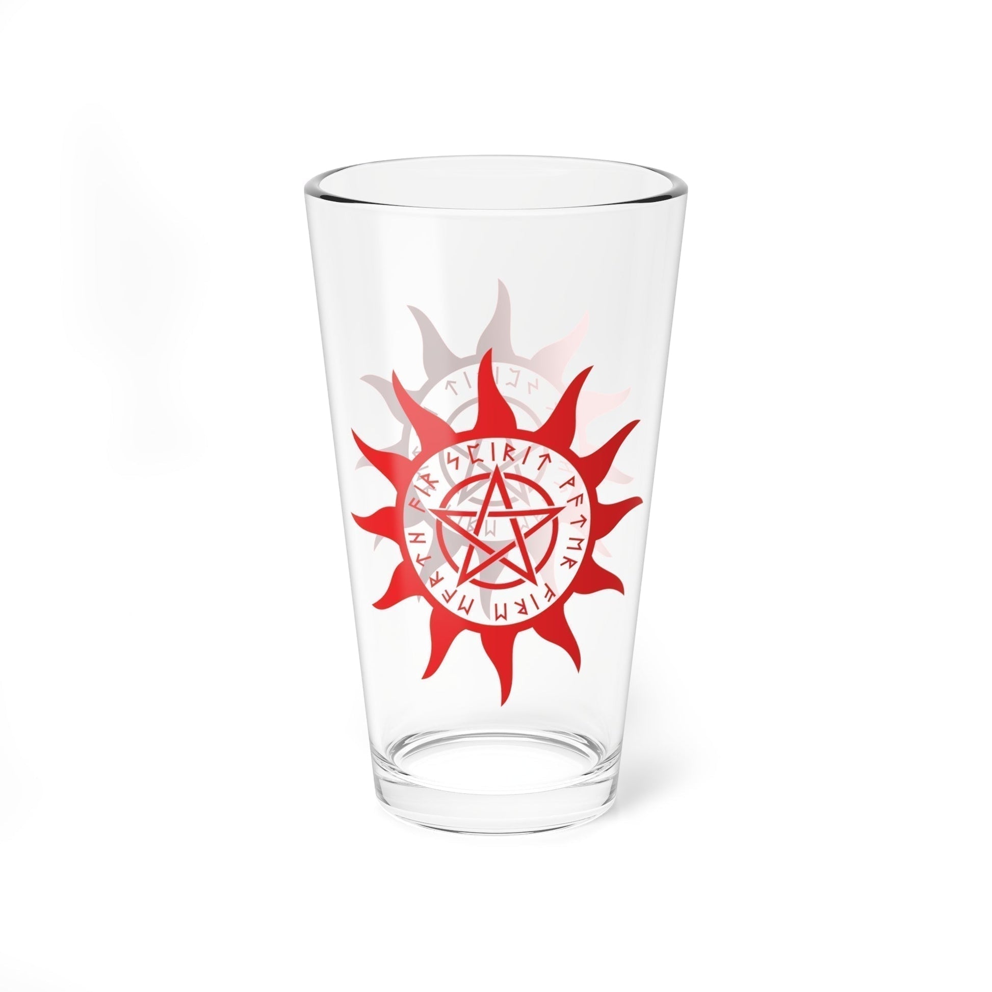 Dark Kult Red Flame Pentacle Mixing Glass, 16oz Verdine Daniels