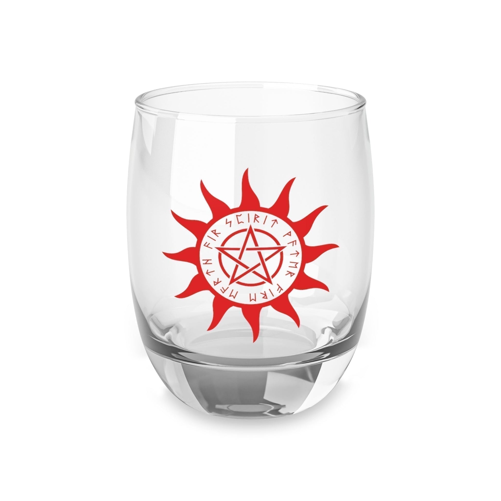 Dark Kult Red Flaming Pentacle Whiskey Glass Verdine Daniels