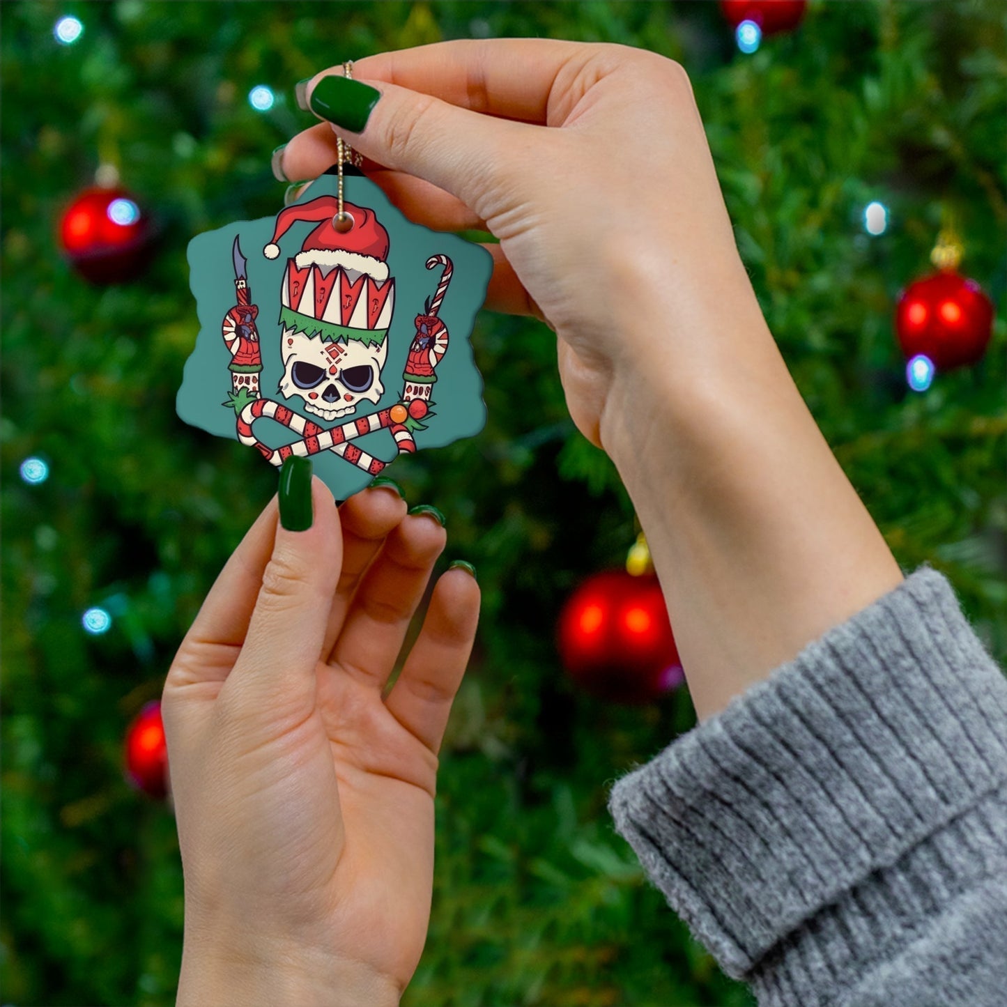 Dark Kult Silent Night Ceramic Ornament, 4 Shapes Verdine Daniels