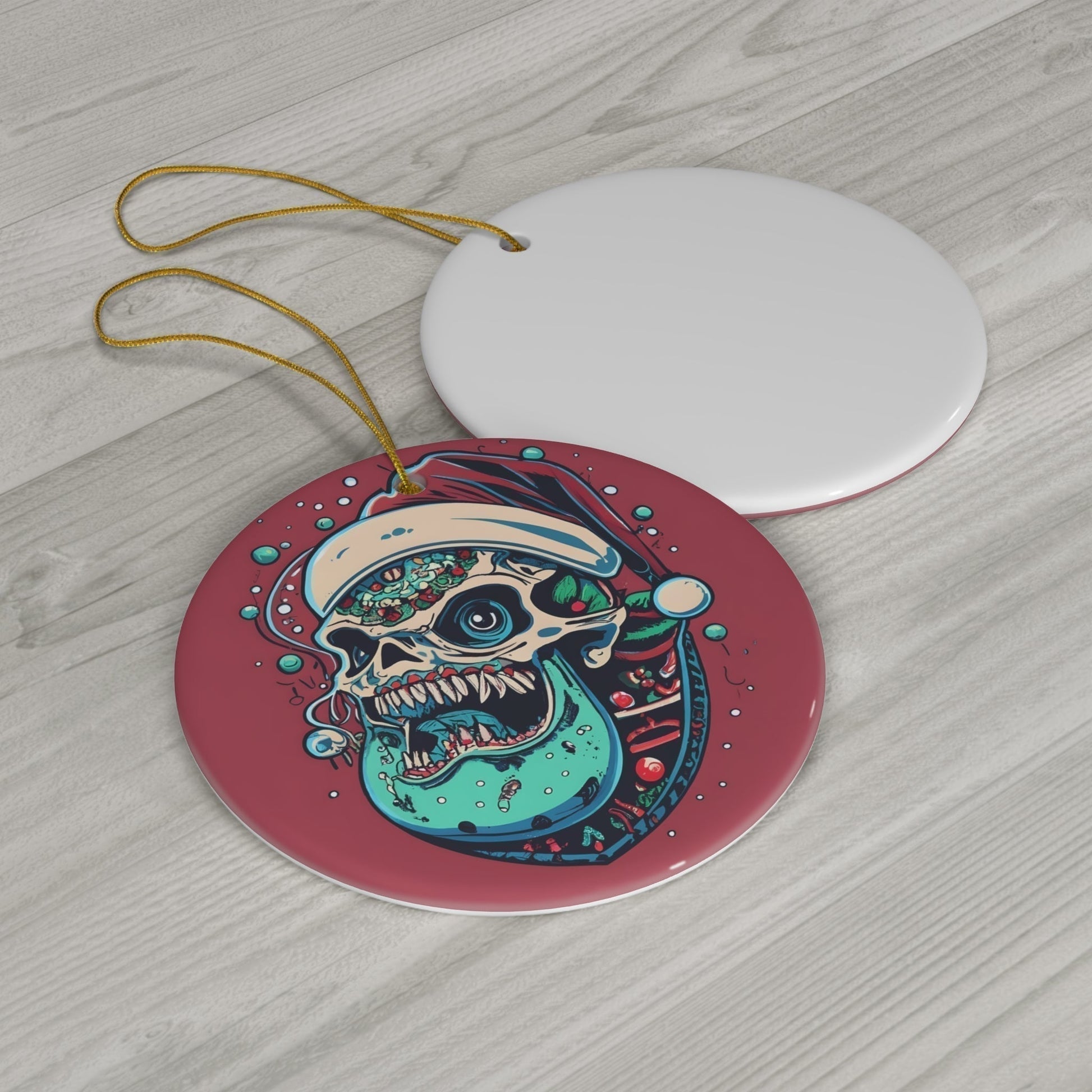 Dark Kult Skully Ceramic Ornament, 4 Shapes Verdine Daniels