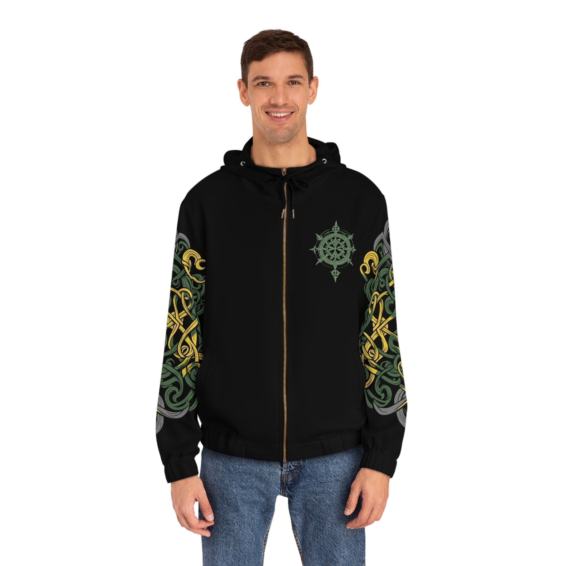 Dark Kult - The Northman Collection - Family - Men's Full-Zip Hoodie (AOP) Verdine Daniels