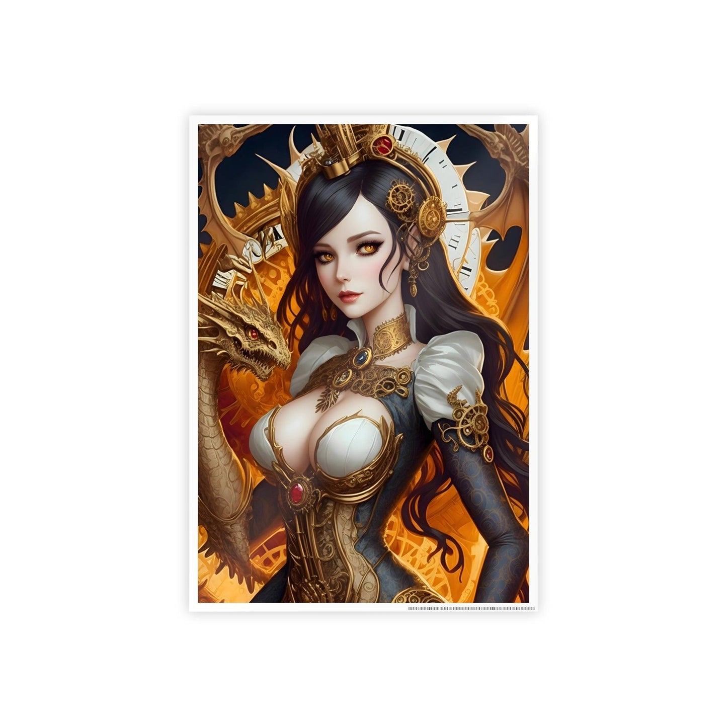 Golden Clockwork Dragon Gloss Posters Verdine Daniels