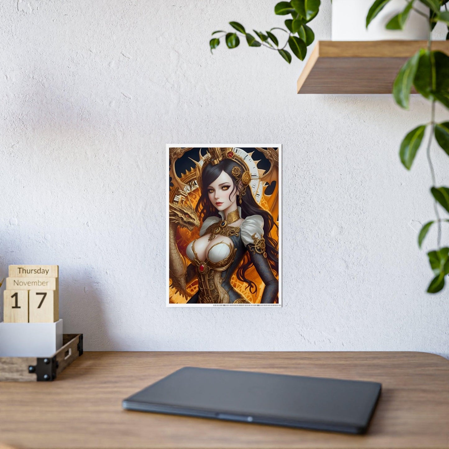 Golden Clockwork Dragon Gloss Posters Verdine Daniels