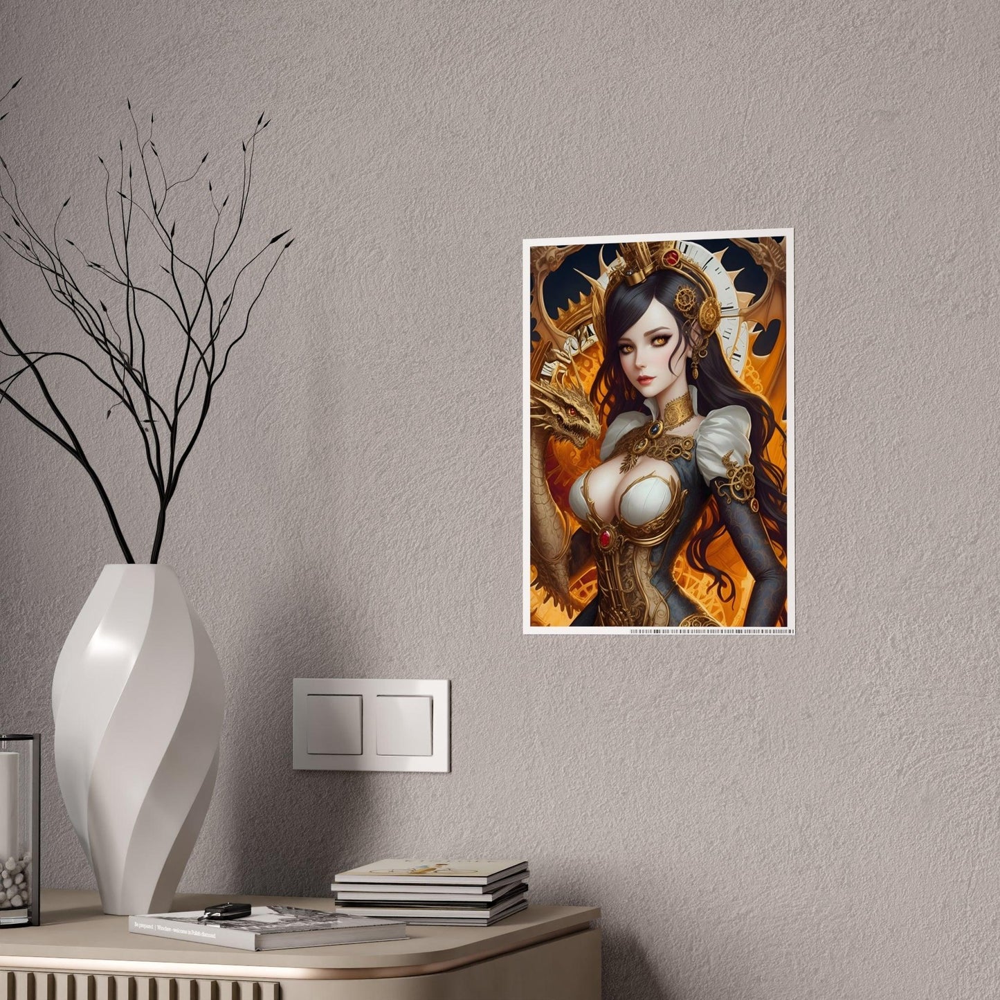 Golden Clockwork Dragon Gloss Posters Verdine Daniels