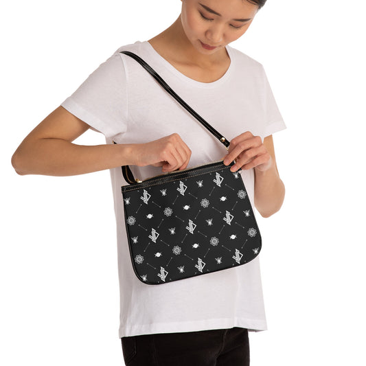 Stylish Small Triple Moon Shoulder Bag with Modern Patterns Printify