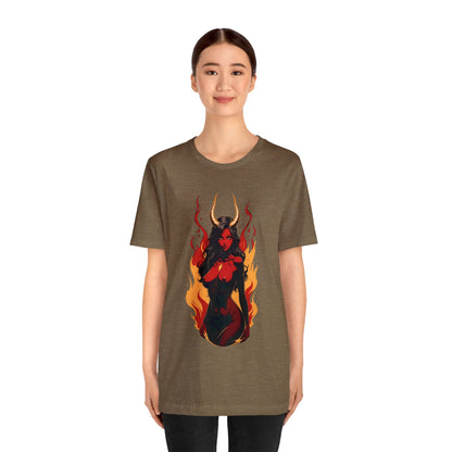 Kǎtōng Piàn - Devil Woman Collection - Ebony - Unisex Jersey Short Sleeve Tee Printify