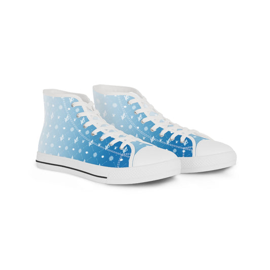 Gradient Blue High Top Sneakers - Stylish Urban Footwear for Casual Wear - Verdine Daniels