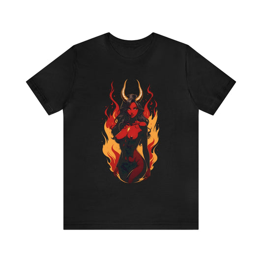 Kǎtōng Piàn - Devil Woman Collection - Ebony - Unisex Jersey Short Sleeve Tee Printify