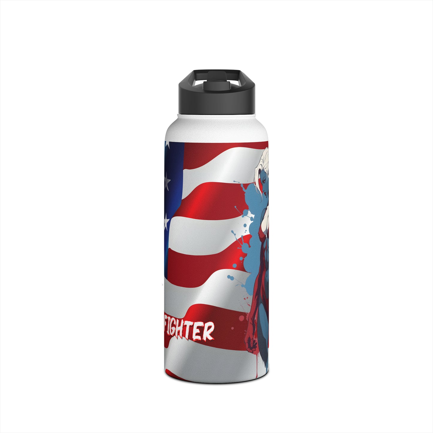 Kǎtōng Piàn - Prized Fighter Collection - America - 008 - Stainless Steel Water Bottle, Standard Lid