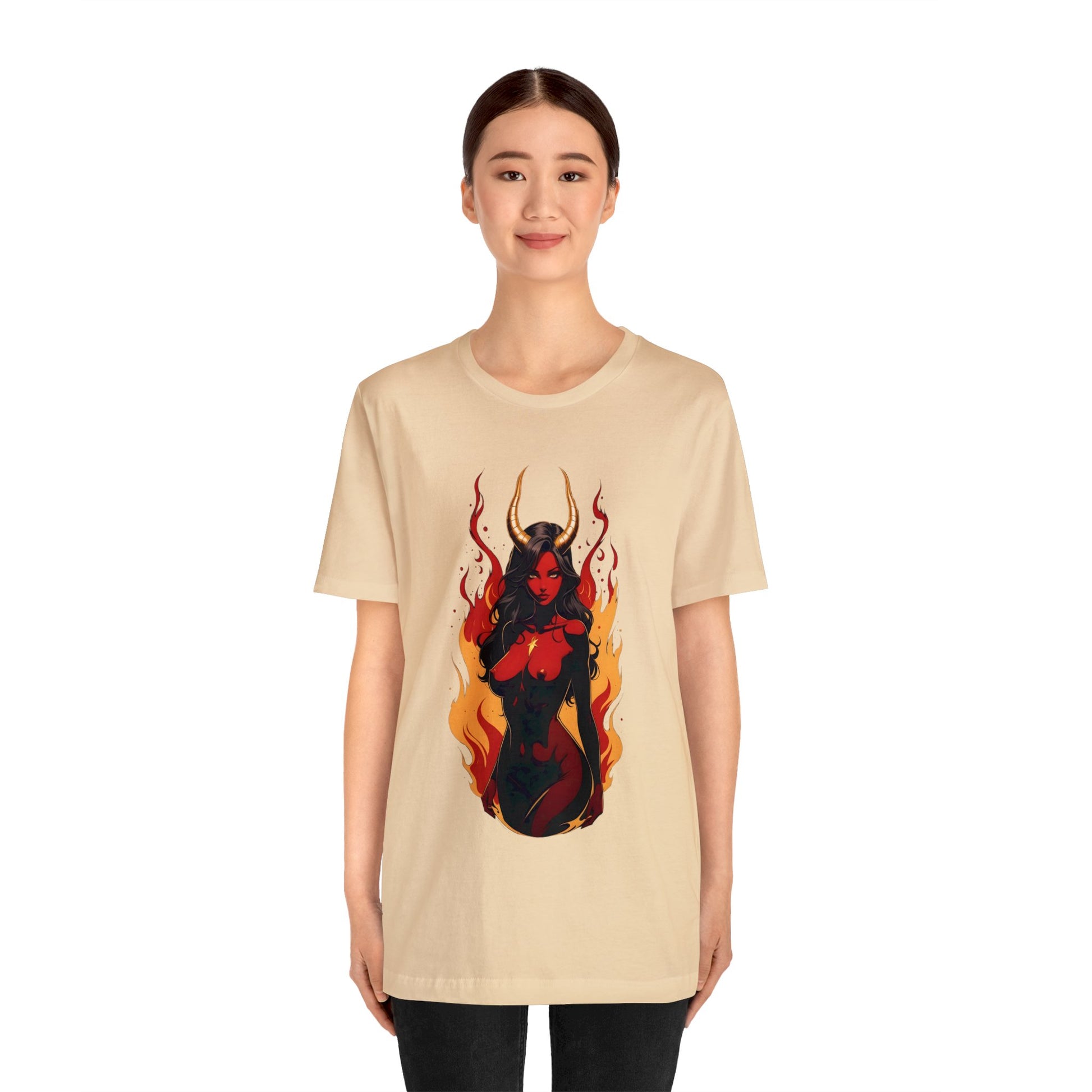 Kǎtōng Piàn - Devil Woman Collection - Ebony - Unisex Jersey Short Sleeve Tee Printify