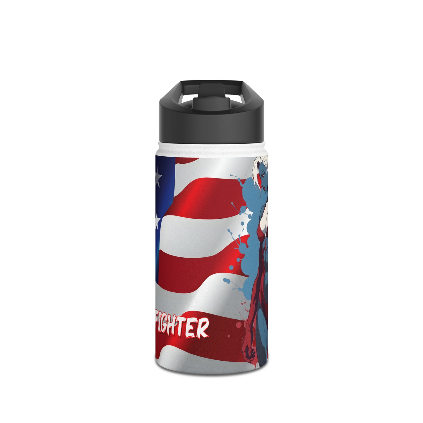 Kǎtōng Piàn - Prized Fighter Collection - America - 008 - Stainless Steel Water Bottle, Standard Lid