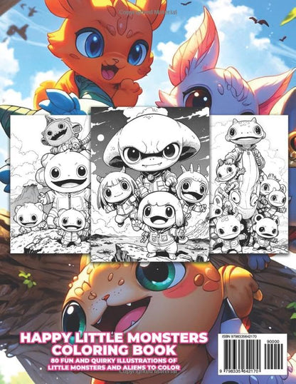 monsters vs aliens coloring book Happy Little Monsters Coloring Book For All Ages – VSD