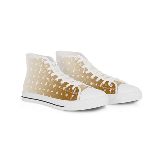 Stylish Gold Gradient High Top Sneakers for Men - Trendy Casual Footwear - Verdine Daniels
