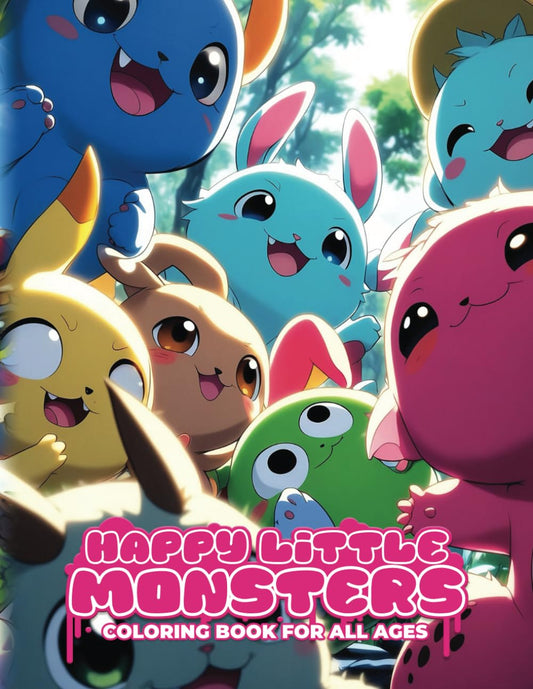 Happy Little Monsters Coloring Book For All Ages: 80 Fun And Quirky Illustrations of Monsters and Aliens To Color Verdine Daniels