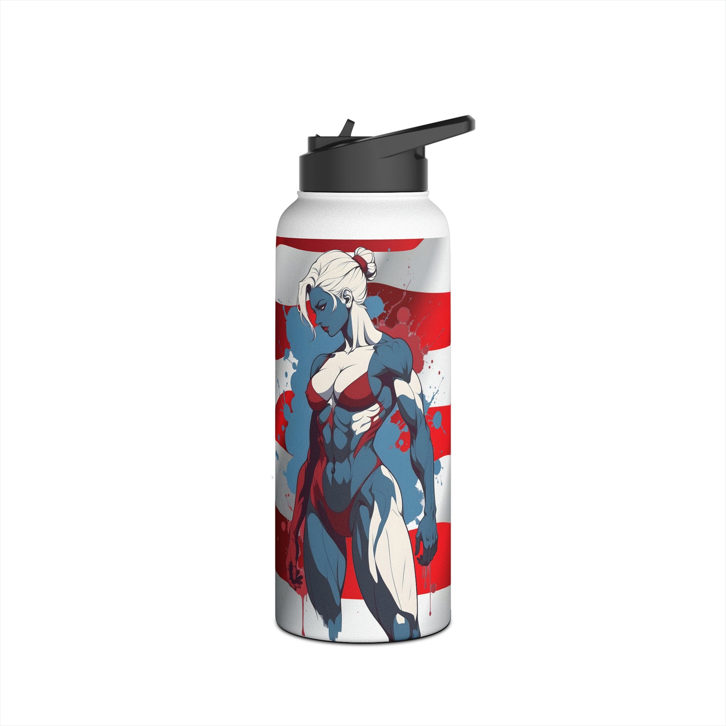 Kǎtōng Piàn - Prized Fighter Collection - America - 008 - Stainless Steel Water Bottle, Standard Lid