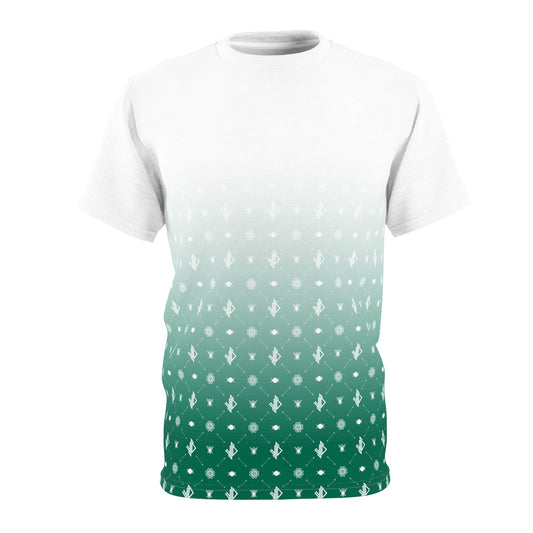 Stylish Unisex Green Gradient Tee with Nature-Inspired Design - Verdine Daniels