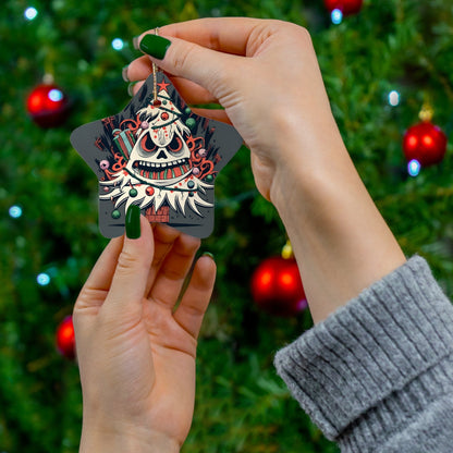 Dark Kult Bad Christmas Tree Ceramic Ornament, 4 Shapes Verdine Daniels
